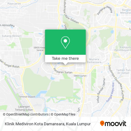 Peta Klinik Mediviron Kota Damansara