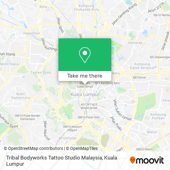Tribal Bodyworks Tattoo Studio Malaysia map