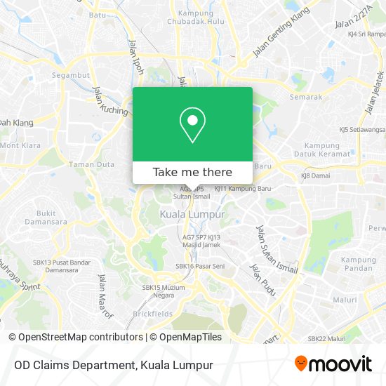 OD Claims Department map