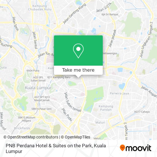 PNB Perdana Hotel & Suites on the Park map