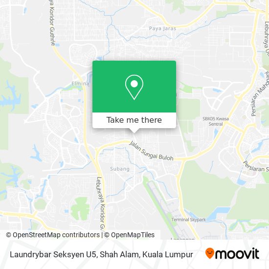 Peta Laundrybar Seksyen U5, Shah Alam