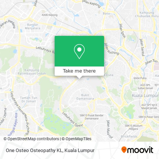 One Osteo Osteopathy KL map