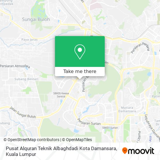 Peta Pusat Alquran Teknik Albaghdadi Kota Damansara