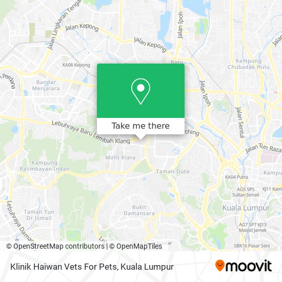 Klinik Haiwan Vets For Pets map