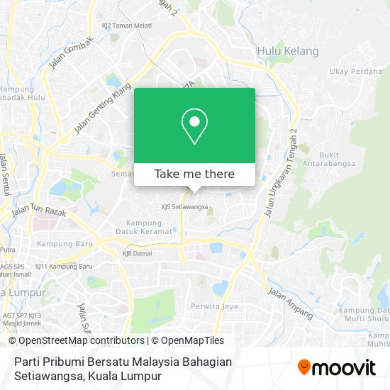 Parti Pribumi Bersatu Malaysia Bahagian Setiawangsa map
