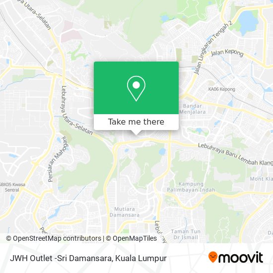 Peta JWH Outlet -Sri Damansara