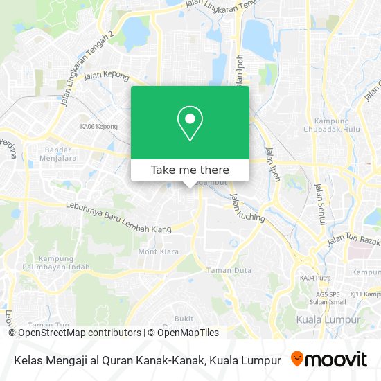 Peta Kelas Mengaji al Quran Kanak-Kanak