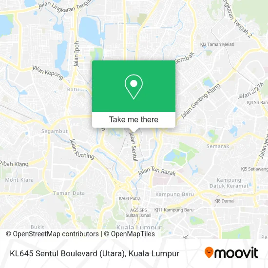 KL645 Sentul Boulevard (Utara) map