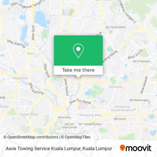 Peta Awie Towing Service Kuala Lumpur