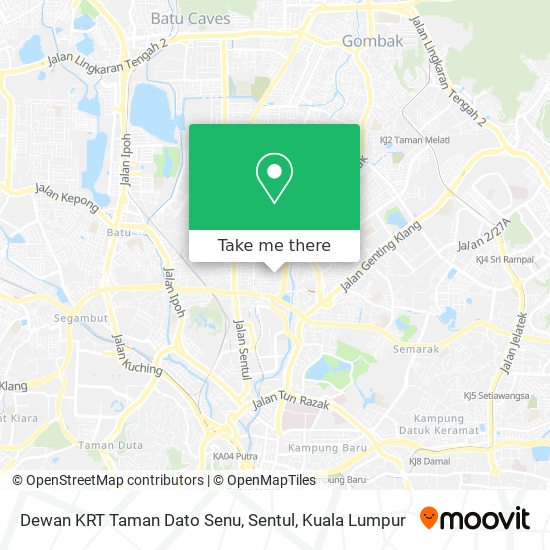Peta Dewan KRT Taman Dato Senu, Sentul