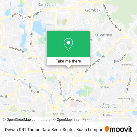 Dewan KRT Taman Dato Senu, Sentul map