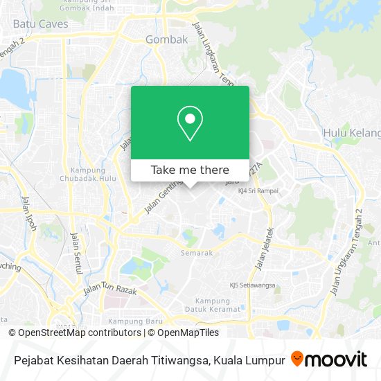 Peta Pejabat Kesihatan Daerah Titiwangsa