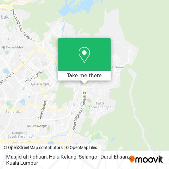 Peta Masjid al Ridhuan, Hulu Kelang, Selangor Darul Ehsan