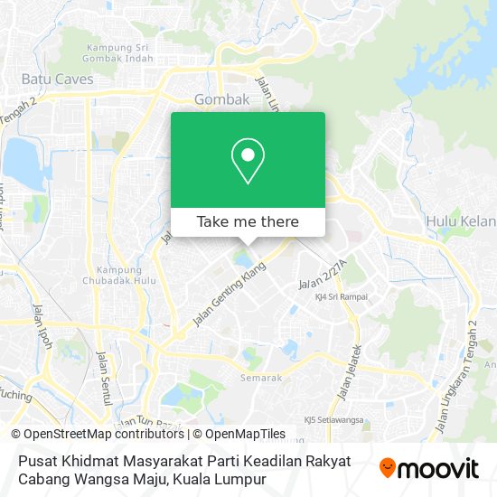 Pusat Khidmat Masyarakat Parti Keadilan Rakyat Cabang Wangsa Maju map