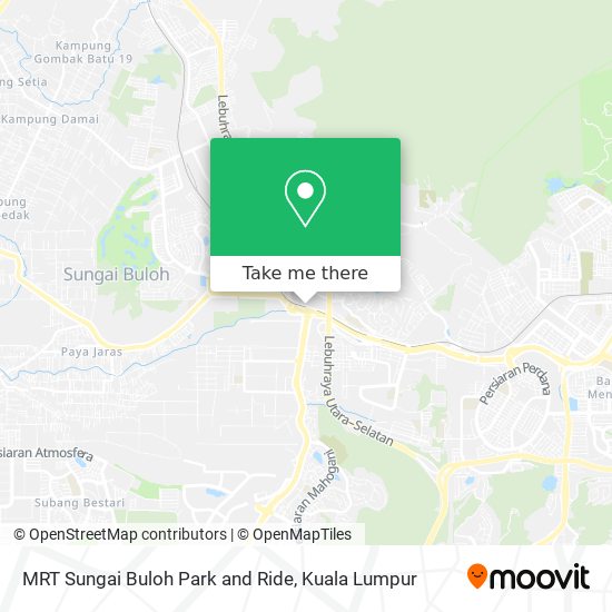 MRT Sungai Buloh Park and Ride map