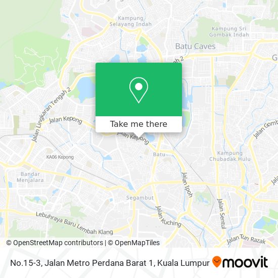 Peta No.15-3, Jalan Metro Perdana Barat 1