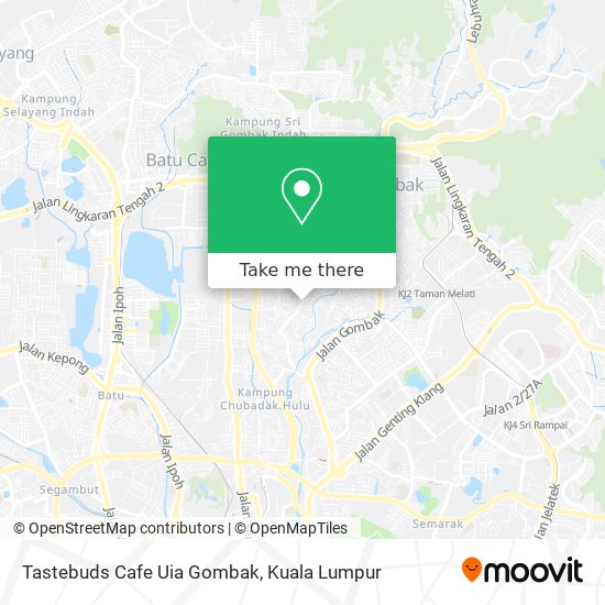 Peta Tastebuds Cafe Uia Gombak