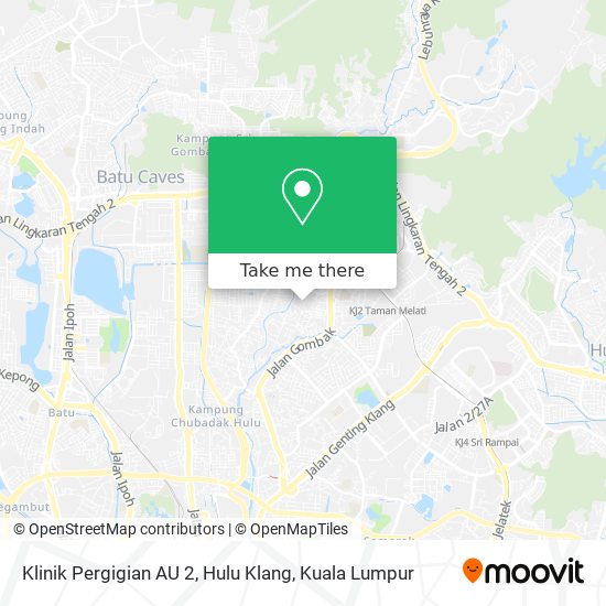 Peta Klinik Pergigian AU 2, Hulu Klang