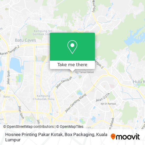 Hosnee Printing Pakar Kotak, Box Packaging map