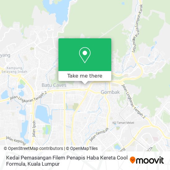 Kedai Pemasangan Filem Penapis Haba Kereta Cool Formula map