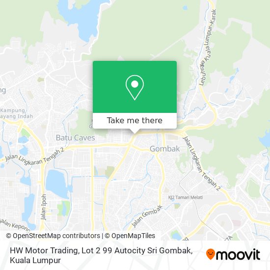 HW Motor Trading, Lot 2 99 Autocity Sri Gombak map