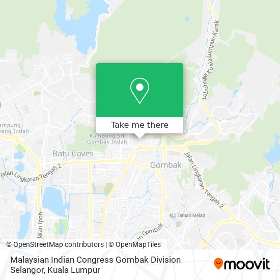 Malaysian Indian Congress Gombak Division Selangor map