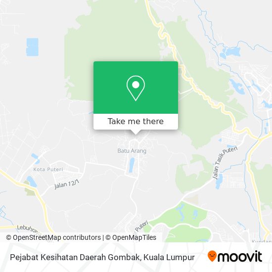 Peta Pejabat Kesihatan Daerah Gombak