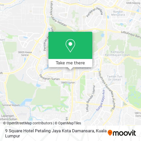 Peta 9 Square Hotel Petaling Jaya Kota Damansara