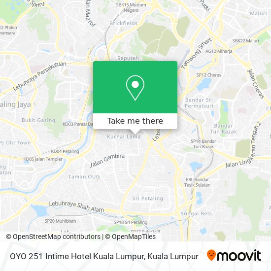 OYO 251 Intime Hotel Kuala Lumpur map