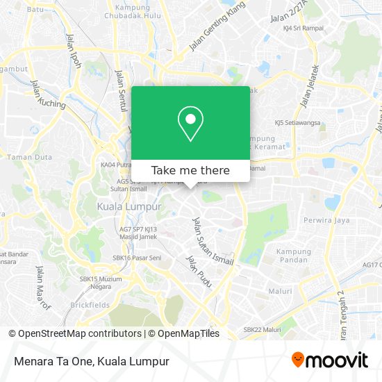 Menara Ta One map