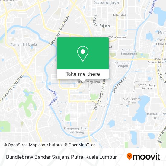 Peta Bundlebrew Bandar Saujana Putra