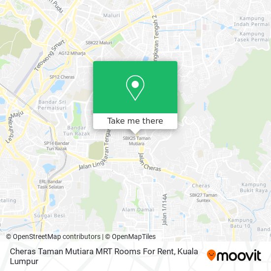 Peta Cheras Taman Mutiara MRT Rooms For Rent
