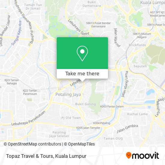 Topaz Travel & Tours map