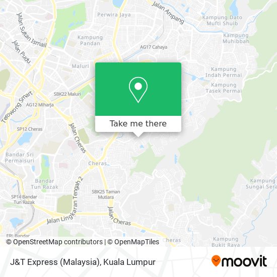 J&T Express (Malaysia) map
