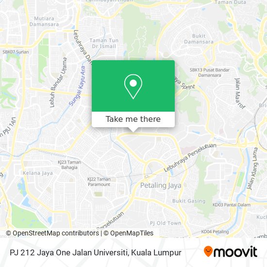 Peta PJ 212 Jaya One Jalan Universiti