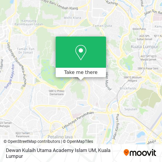 Dewan Kulaih Utama Academy Islam UM map