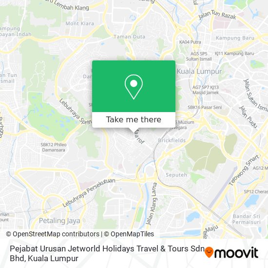 Pejabat Urusan Jetworld Holidays Travel & Tours Sdn Bhd map