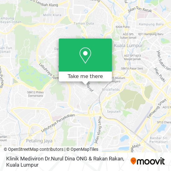 Peta Klinik Mediviron Dr.Nurul Dina ONG & Rakan Rakan