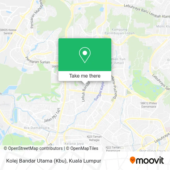 Kolej Bandar Utama (Kbu) map