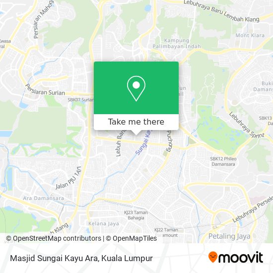 Masjid Sungai Kayu Ara map