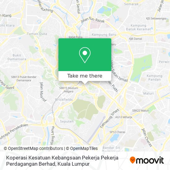 Koperasi Kesatuan Kebangsaan Pekerja Pekerja Perdagangan Berhad map