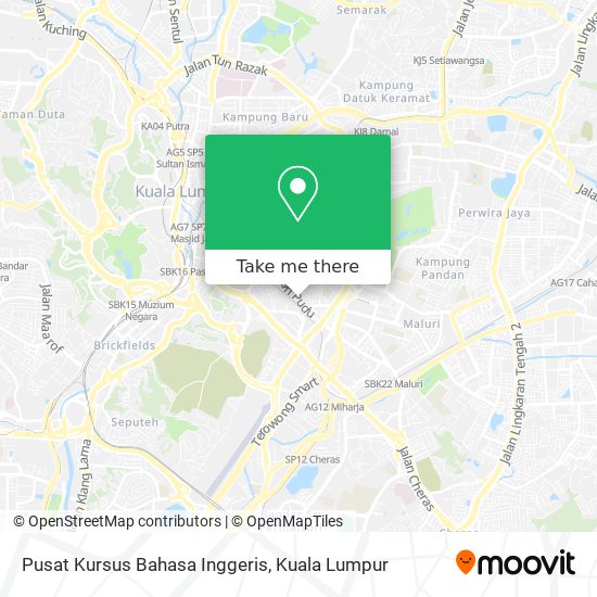 Peta Pusat Kursus Bahasa Inggeris