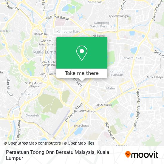 Persatuan Toong Onn Bersatu Malaysia map