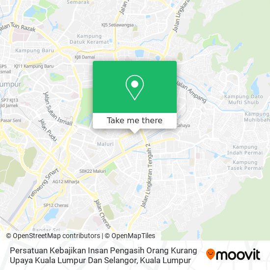 Peta Persatuan Kebajikan Insan Pengasih Orang Kurang Upaya Kuala Lumpur Dan Selangor