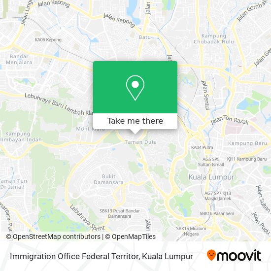 Immigration Office Federal Territor map