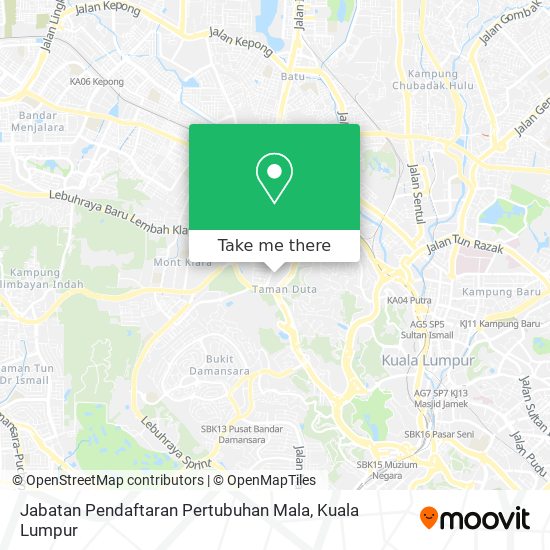 Jabatan Pendaftaran Pertubuhan Mala map