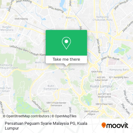 Persatuan Peguam Syarie Malaysia PG map