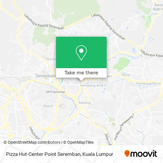 Peta Pizza Hut-Center Point Seremban