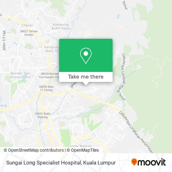 Peta Sungai Long Specialist Hospital