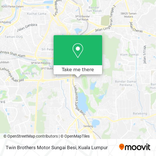 Twin Brothers Motor Sungai Besi map